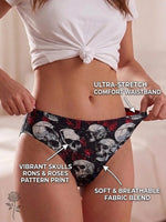 Modern Women's Underwear Gothic Skull Briefs Soft Breathable Stretch Panties for Women