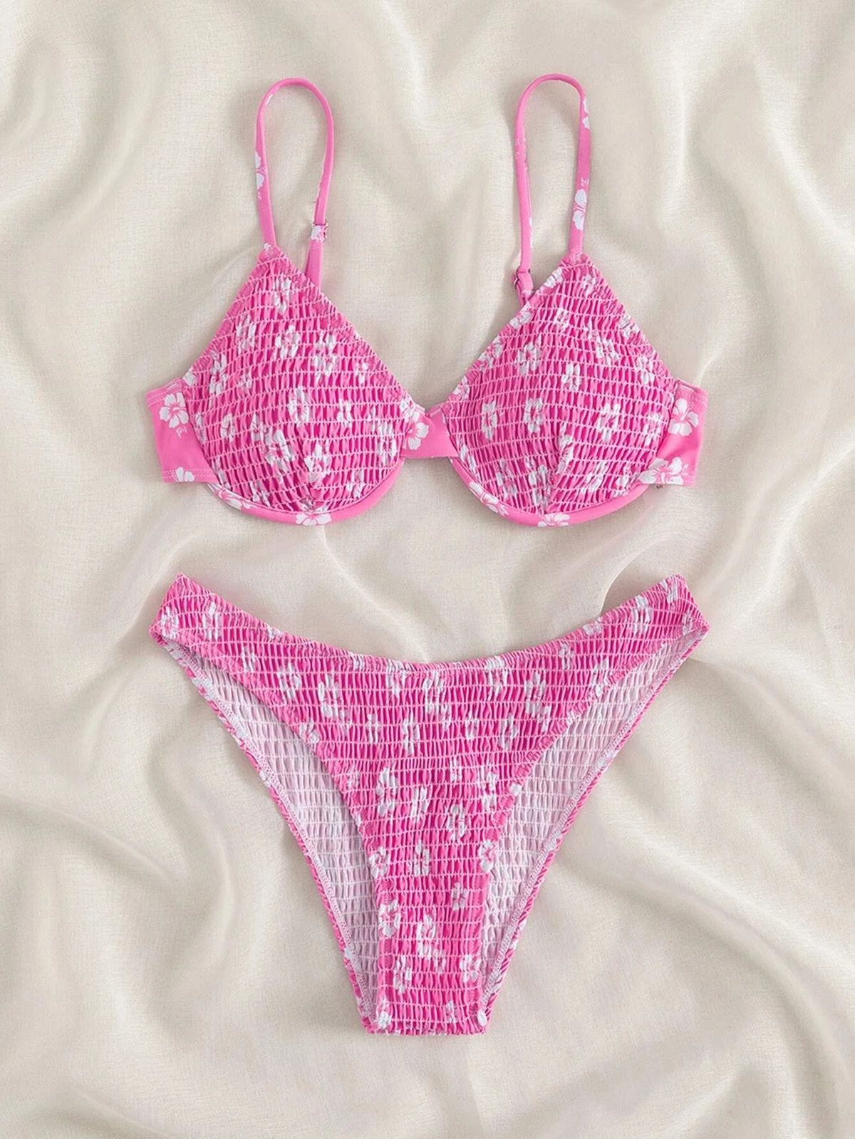2026 Sexy Floral Twin Strap Bralette Bikini Women Swimsuit Triangle Swimwear Bathing Suits Two-piece Biquini Thong Bikinis Sets