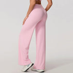Hearuisavy Women Straight-Leg Sports Pants Gym Clothing Naked Feeling Compression Wide Leg Yoga Leggings Pilates Fitness Tights