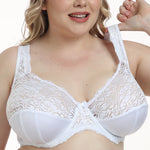 Bras For Women Minimizer Brassiere Plus Size Lace Bra Support Underwire Full Big Cup Thin Adjusted-straps D E F G H I