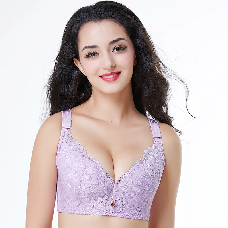 Sexy Women Bra Plus Size C D E Cup Push Up Bra Brassiere Side Adjustment Underwear Push Up Bra 75 80 85 90 95 100 105 110 115CDE