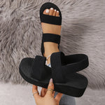 Big Size Minimalist Slingback Wedge Sandals For Women Outdoor Summer Platform Shoes Light Weight Soft EVA Female Leisure Sandals