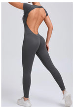 One-piece Yoga Padded Backless Suit Female Rompers Quick Dry Yoga Clothing Workout Bodysuits Scrunch Sports Jumpsuit Women