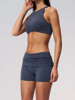 Tight Yoga Clothes Women Speed Drying Shock-absorbing Sports Vest Fitness Suits Outwear Gym Flip Waist Shorts Workout Clothes
