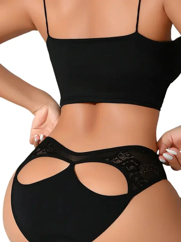 1pcs 2026 Fashion Hollow Out Sexy Women Panties Floral Sexy Lingerie Elegant Bow Decor Female Underwear Breathable Lady Briefs