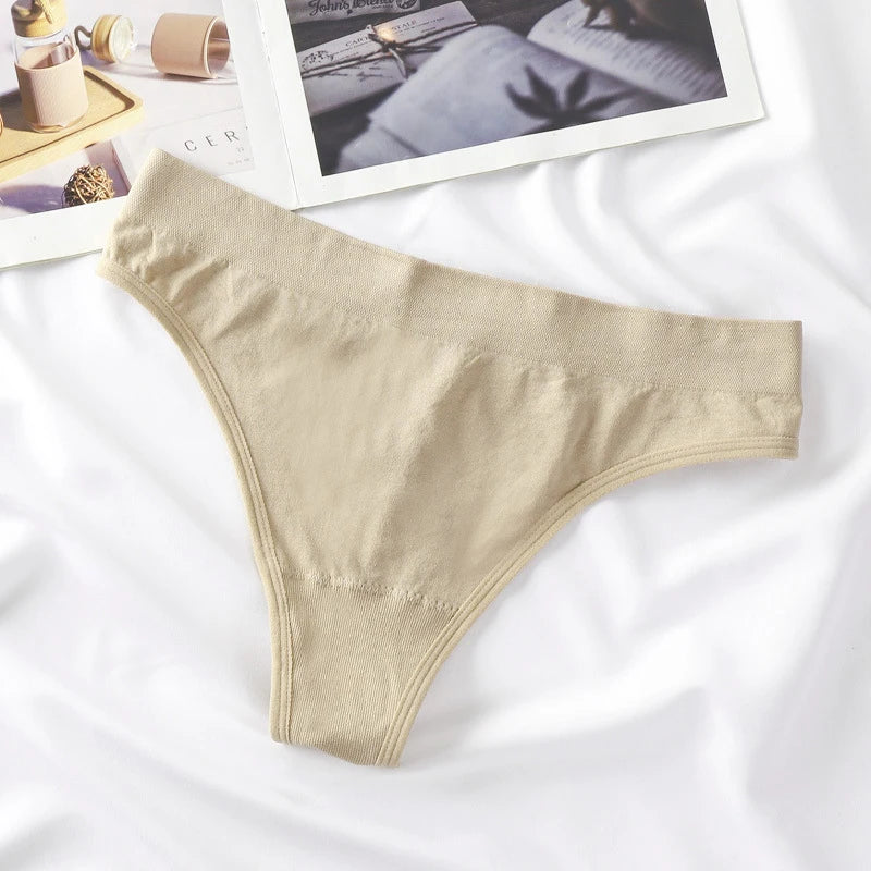 1PC Seamless Thongs Women High Waist Panties Sports Underwear Ladies Sexy Lingere Comfortable T-back Panty Women G-string