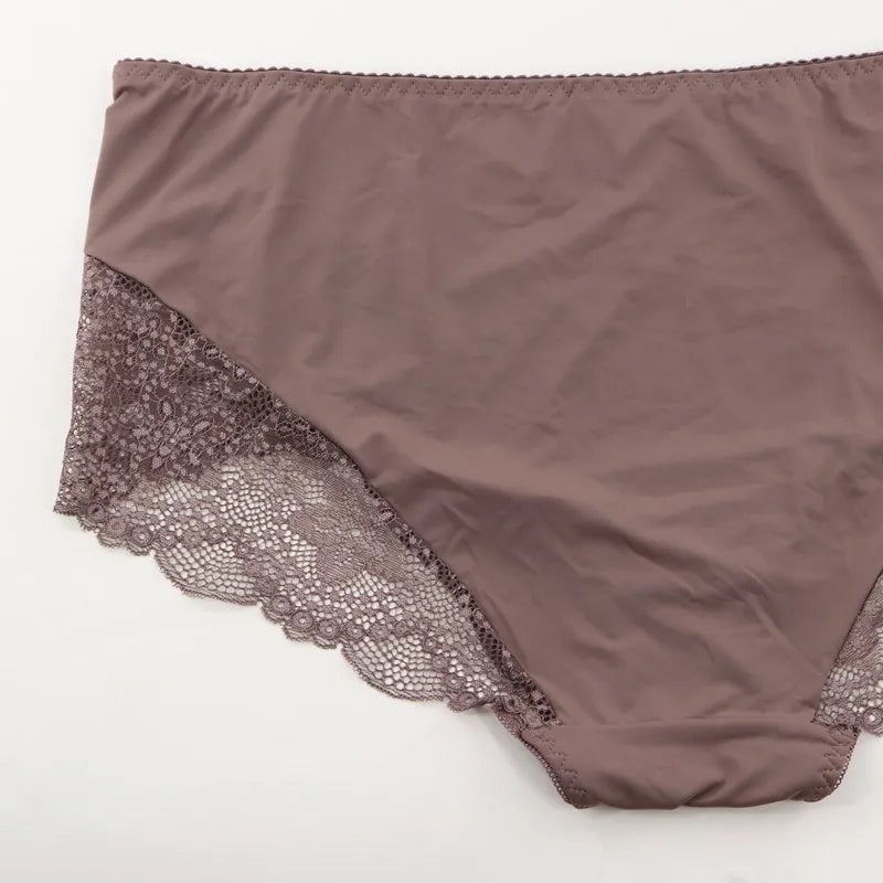 Beauwear Plus Size Women's Underpants Female Panties Comfort Intimates Lace Underwear Briefs Ice Silk Hollow Out Sexy Lingeries