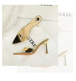 BIGTREE Shoes Women PVC Transparent Shoes for Women Sexy Pointed Open Toe Shallow Slider Slippers Ladies Sandal High Heels Mules
