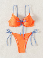 ZTVitality Sexy Patchwork Push Up Bikini 2025 New Arrival Padded Bra Underwire Bandage Swimsuit Women's Swimwear Summer Biquini