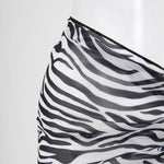 Women Sheer Wrap Cover Up Skirt Beach Wrap Bikini Leopard Print Zebra Stripes Beach Skirt For Swimwear Summer Bathing Suit