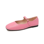 2025 Elegant Woman Square Toe Lolita Lady Barefoot Boat Gold Flats Elegant Soft Sole Ballerina Party Mary Jane Shoes