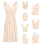 Women's Sexy V Neck Evening Dress Tie Up Multiple Ways To Wear Cocktail Dress Convertible Wrap Infinity Short Bridesmaid Dresses