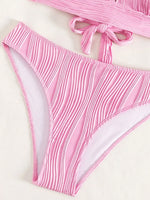 2025 Wrinkled Crinkled Bikini Women Swimwear Female Swimsuit Two-pieces Bikini Set High Cut Bathing Suit Swim Beach Wear Lady