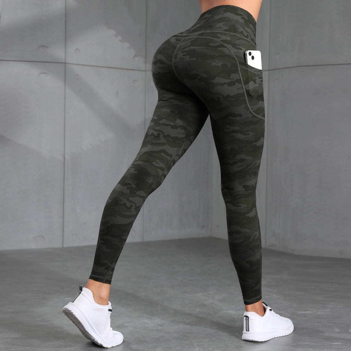 Camouflage Leggings With Pockets for Women Tummy Control High Waisted Workout Yoga Pants Fitness Tights Casual Wear