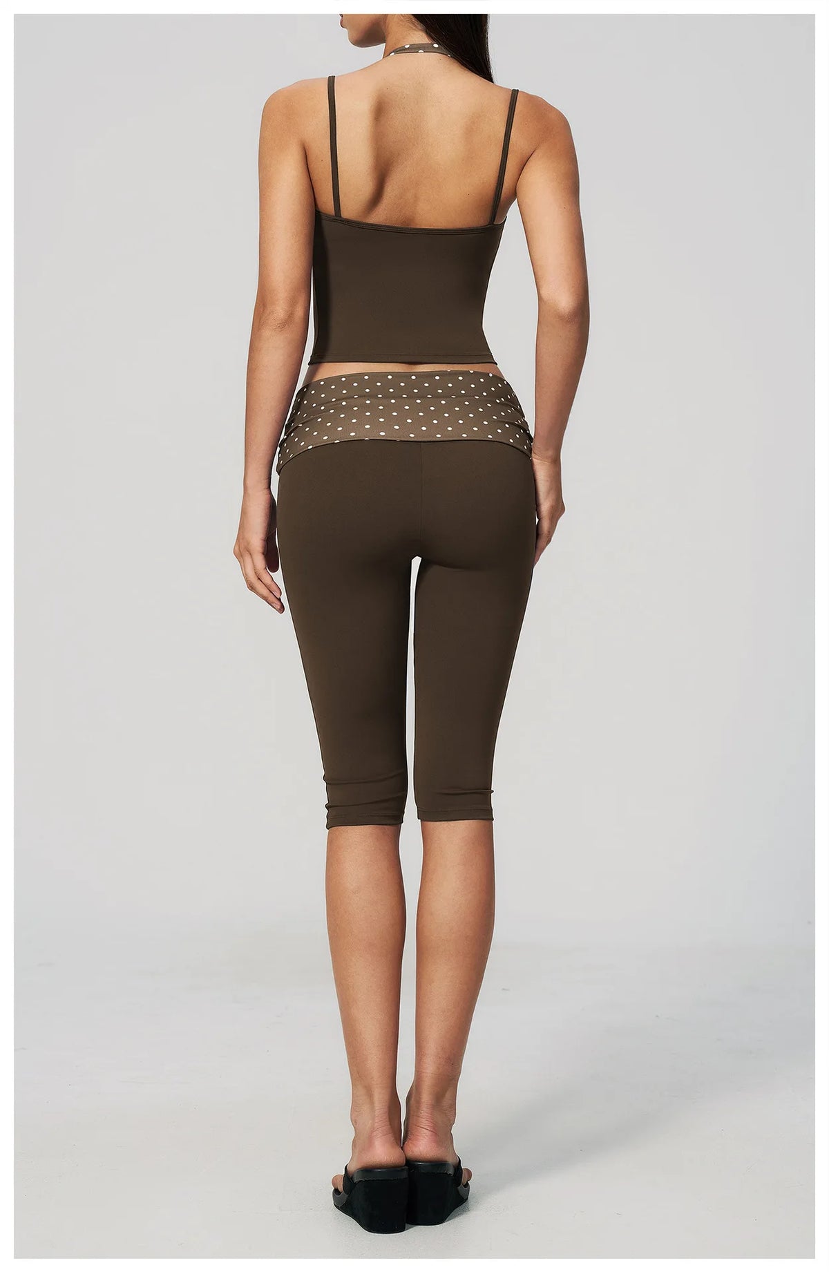 New Fake Two-piece Yoga Sets Women Striped Shock-absorbing Slim Sports Tank Top Fitness Suit Gym High Waist Mid Pants Tracksuit