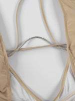 Sexy Hollow Out One Piece Swimwear Push Up Women's Swimsuit2024 Trend Solid Bath suits Halter Monokinis Summer Beachwear