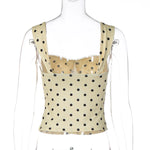 FDYOUI 2026 Summer Women's Polka Dot Camisoles Fashion Sexy Sleeveless T-shirt Backless Slim Corset Female Crop Tops Streetwear