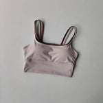 Women's yoga sports bra, shoulder straps with color blocking design, camisole yoga fitness bra