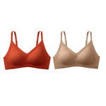 2Pcs/Set Seamless Bras For Women Wire Free Push Up Underwear Sexy Lingerie Invisible Bra Top Removable Pads Female Intimate