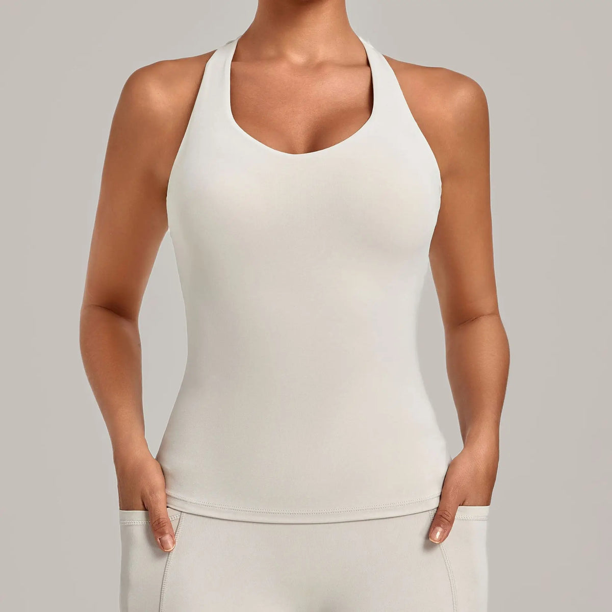 Women's Seamless Yoga Vest Sports Fitness Gym Beauty Back Top Nude Slim Fit Training Running Workout Vest