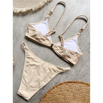 10 Colors V Neck Rhinestones Bikini Female Swimsuit Women Swimwear Padded Bather Bathing Suit Swim Two-pieces Bikini set K8138