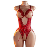 Sexy Crotchless Lingerie Women Lace Hollow Bra Set Erotic Costumes Baby Doll Dress Open Bra Porn Underwear Liberty Bodysuits