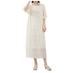 Long Dresses For Women Casual Summer Trendy Boho Style Pleated Cover Up Vestidos Daily Wear High Quality Elegant Maxi Dress