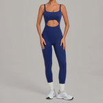 Women's Seamless Yoga Jumpsuits Sports Gym Fitness Backless Sleeveless Hip-lifting Pants One-piece Training Workout Bodysuits