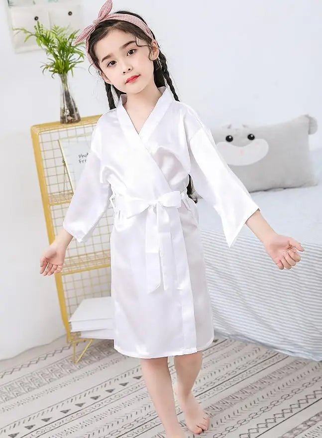 Birthday Squad Birthday Girl Princess Robe Spa Robes for Girls Party Satin Silk Kimono Robes Party Supplies