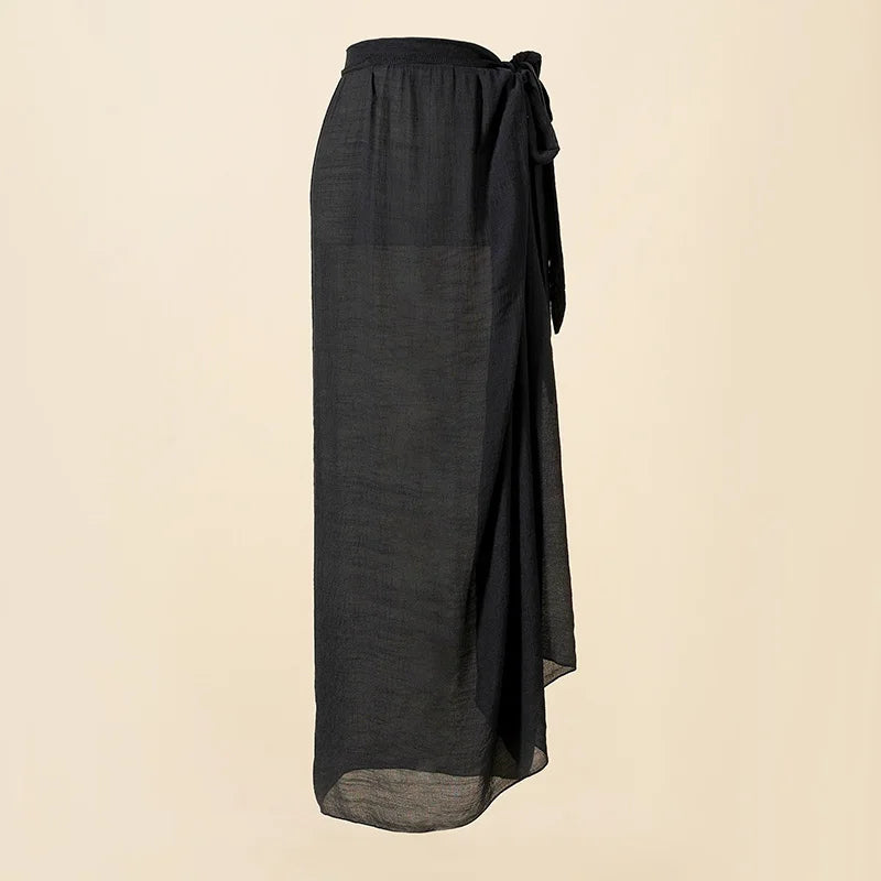 Women Bathing Suit Wrap Summer Ruffle Long Sarong Cover Ups Swimsuit Beach Skirt Bikini Cover Up Swimwear Beach Wrap Skirt
