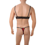 European and American men's sexy lace bra and panties temptation suit transvestite suit
