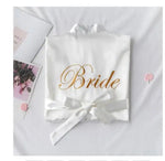 1PC/2PCS bride bridesmaid Robe with letters sling cami dress mother sister of the bride wedding gift bathrobe kimono satin robes