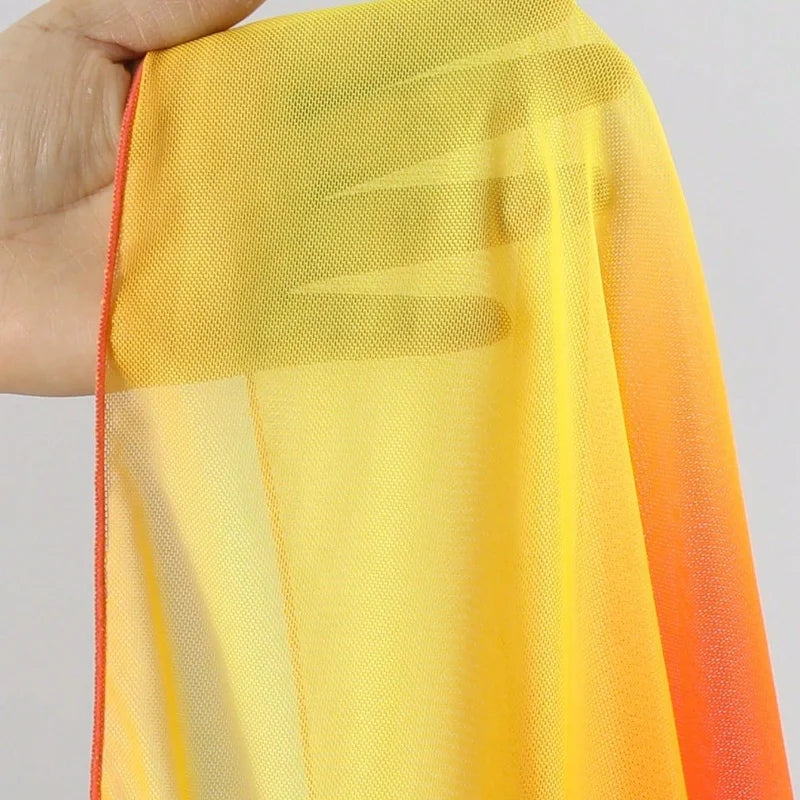 Summer Beach Bikini Wrap Sheer Short Skirt for Women Gradient Color Sarong Swimsuit Coverups Girls Skirt Scarf Swimwear Cover-Up