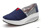 New Rocking Shoes Women Fashion Canvas Slip on Wedge Casual Shoes Female Breathable Platform Sneakers Zapatillas Mujer 2023