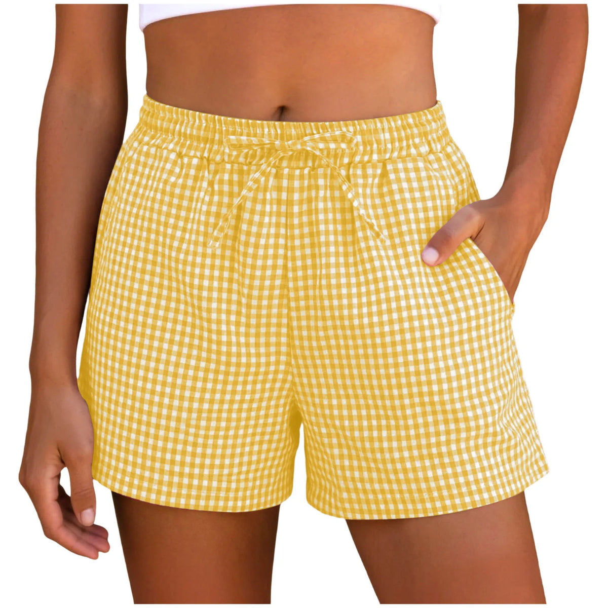 2026 New Women Plaid Lounge Shorts Cute Summer Y2k Casual Pajama Bottoms Drawstring Gingham Shorts Casual Summer Beach Pants
