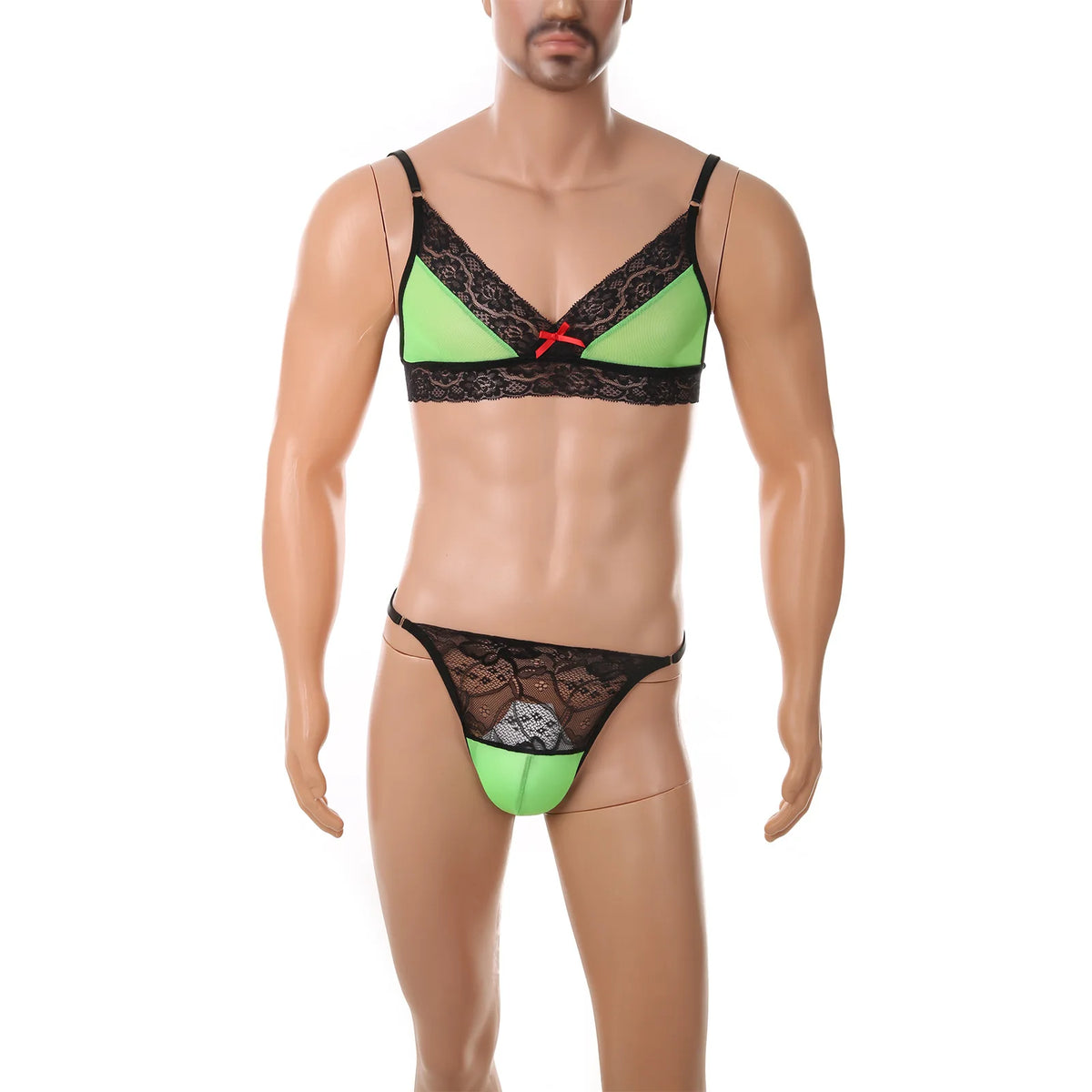 European and American men's sexy lace bra and panties temptation suit transvestite suit