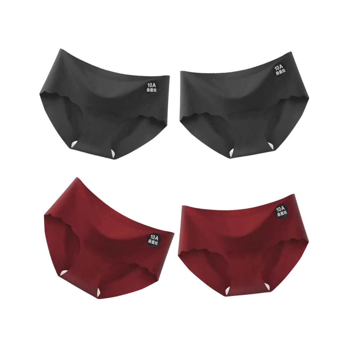 4Pcs/Set Ice Silk Panties Women Low-Waist Stretch Briefs Female Underpants Sexy Lingerie Solid Color Invisible Intimates M-XL