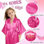 1Set Kids Silk Satin Robe Spa Party Robes for Girl Kimono Bathrobe DIY Spa Birthday Squad Robes Slumber Robe Party Favors