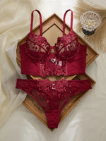 Sexy Large Size Lingerie Women Bra Set Girl Floral Lace Underwear Set Underwire Brassiere Push Up Outfit Delicate Bra Kit