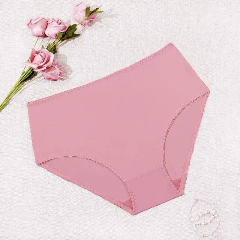 Beauwear Ultra Thin Elastic High Waist Panties for Women Underwear Ladies Big Size Briefs Plus Size Satin Sexy Female Panties
