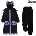 Cartoon Bat Plush Women's Pajamas Robes Anime Nightgown Winter Kawaii Animal Night Dress Halloween Party Vampire Cosplay Costume