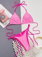 Zebra Print Halter micro Bikini 2025 women Bandeau String Swimsuit Female swimwear Neon Shiny bikini set Leopard Bathing Suit