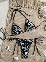 Sexy Black Lace Bikini Set Women 2026 Beach Push Up Bra Bandage Thong Swimsuit Brazilian Holiday Bathing Suit Two Piece Swimwear