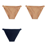 3Pcs/Set Women's Cotton Low-Rise Briefs with Mesh Side Panels Brazilian Panties Sexy Lingerie Comfy Breathable Underwear M-XL