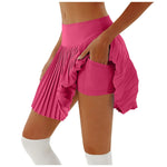 Women's Pleated Skirt Yoga High Waist Anti-Slip Tennis Skirt Double Layer Non-Slip Solid Colour Badminton Golf Short Skirts 2025