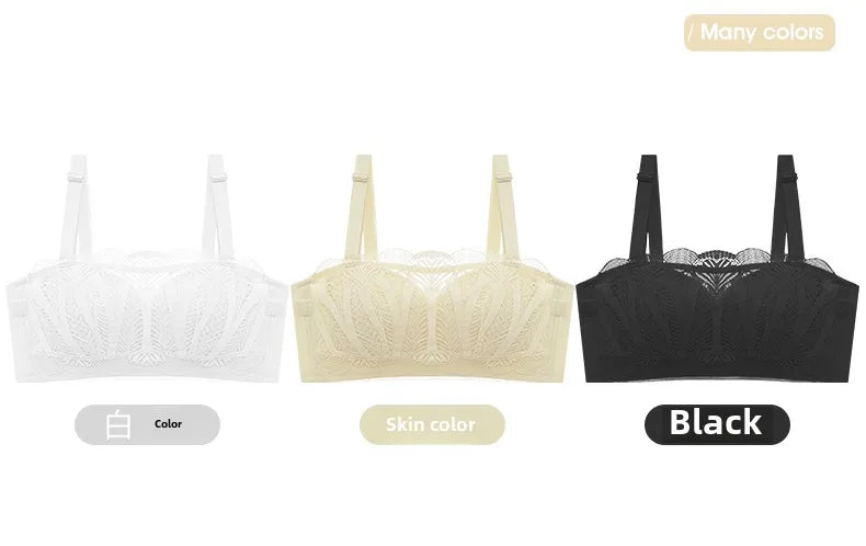 MOYISU Strapless Bra Women with Large Breasts and Small Non-slip Pull-up Breast Anti-sag Summer Slim Bra