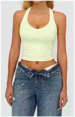 Woman Yoga Tank Top Gym Clothes Removable Chest Pad Fitness Bra Workout Halter Top Activewear Sexy Pilates Sports Vest Underwear