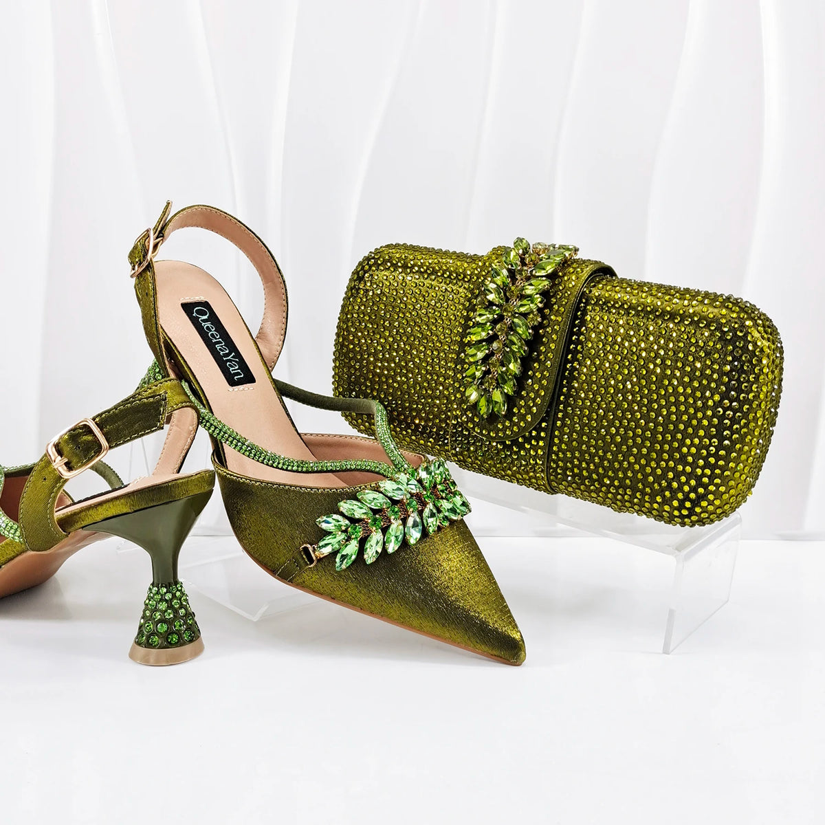 Doershow African fashion Italian Shoes And Bag Sets For Evening Party With Stones SILVER Italian Handbags Match Bags! 1-1