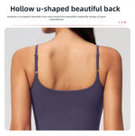 Juren Gym Tank Top With Built In Bra Women's Yoga Clothing Summer Running Square Neck Fitness Vest Beautiful Back Sports Workout