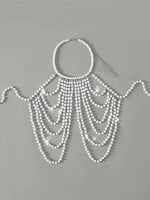 Luxury Pearls Chain Fringe Tassel Bikini Bottom Swim Brief Women Swimwear Female Bather Brazilian Tanga Panties Underwear